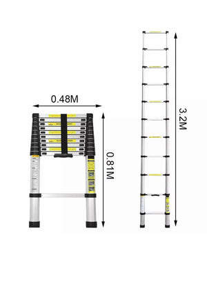 Aluminium Telescopic Ladder 2.6M TO 6M Heavy Duty