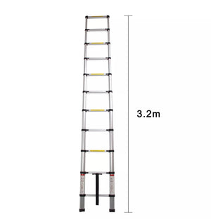 3.2m Portable Heavy Duty Aluminium Telescopic Ladder Extendable