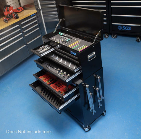 Image of BLACK 8 DRAWER TOOL BOX CHEST & ROLLER CABINET