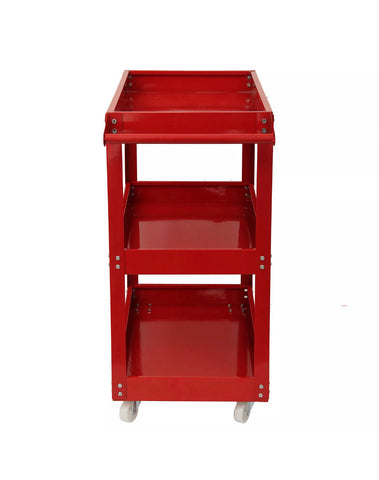 Image of Super Heavy Duty Garage Trolley Tool Storage Workshop DIY 3 Tier Wheel Cart Shelf