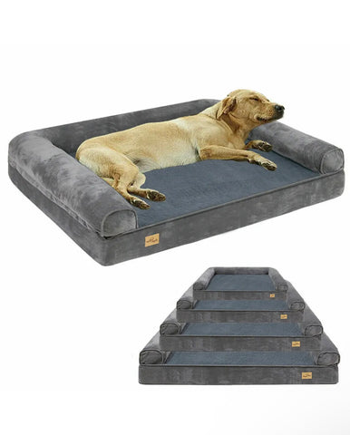 Image of Orthopedic Dog Bed Sofa Waterproof Removable Cover Plush Mat