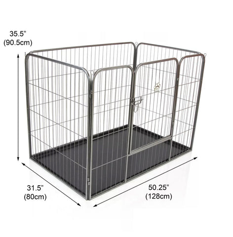 Image of Heavy Duty Puppy Playpen Run Crate Enclosure Whelping Dog Cage inc Floor