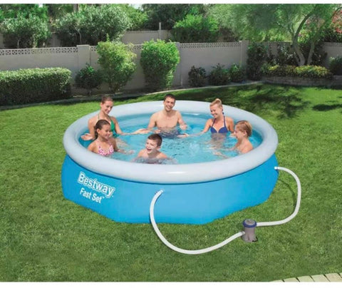 Image of 10ft & 12ft inflatable outdoor swimming pool with filter