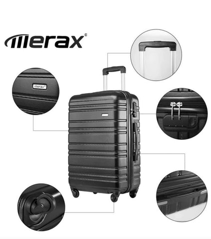 Image of Black Hard Trolley Suitcase Luggage Set of 3