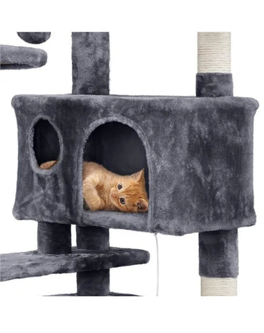 Image of Cat Tree Cat Tower Cat Condo with Scratching Posts, Ladder for Cats Kitten