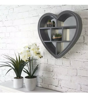 Beautiful Heart Mirror Shelf Grey or White
