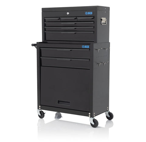Image of BLACK 8 DRAWER TOOL BOX CHEST & ROLLER CABINET