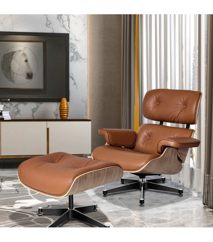 Image of Designer Lounge Chair & Ottoman