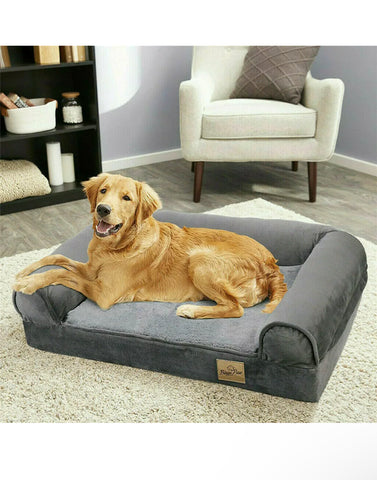 Image of Orthopedic Dog Bed Sofa Waterproof Removable Cover Plush Mat