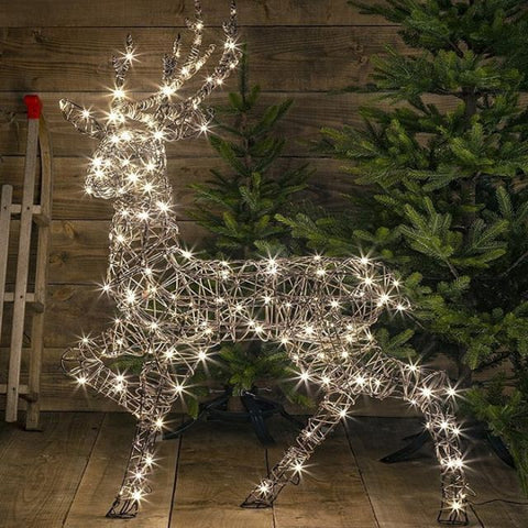 Image of 1.4m Wicker Reindeer LED Light Figure – Warm White