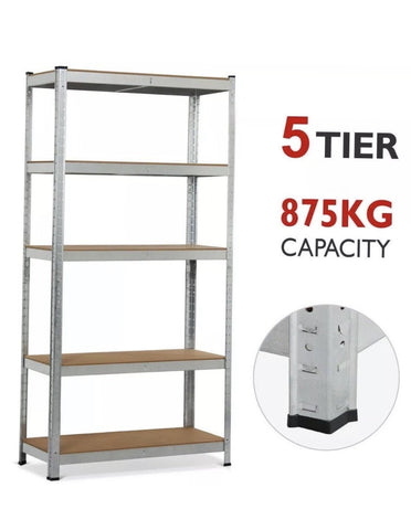 Image of Galvanised 5 Tier Shelving Unit Racking Garage Heavy Duty Shelf