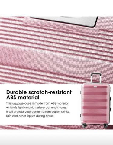 Image of Rose Gold Hard Suitcase Luggage Set of 3 Trolley Case