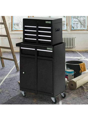 Image of PORTABLE LARGE TOOL CHEST TOP CABINET TOP BOX AND GARAGE STORAGE ROLL CABINET