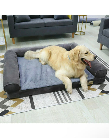 Image of Orthopedic Dog Bed Sofa Waterproof Removable Cover Plush Mat
