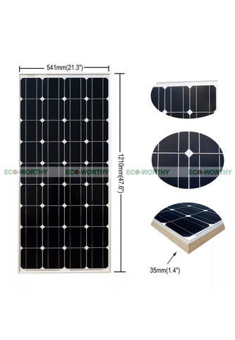 Image of 100W Solar Panel Kit 18V Charge Kit 20A solar Controller 12V 24V RV Camper off grid