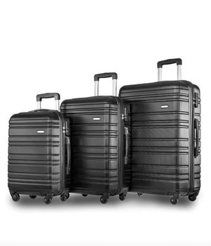 Black Hard Trolley Suitcase Luggage Set of 3