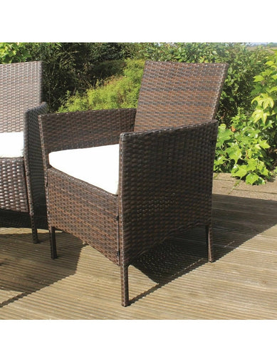 Image of 4 SEATER GARDEN PATIO BROWN RATTAN SET FURNITURE SOFA