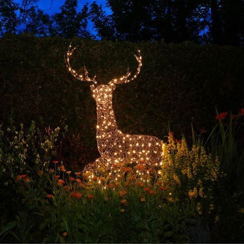 Image of 1.9m Wicker Reindeer LED Light Figure - Warm White