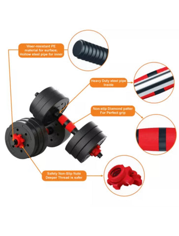 Image of 30kg Adjustable Dumbbell Dumbell Weights With Barbell