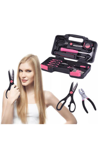 Image of 39 piece Pink DIY Tool Kit Set