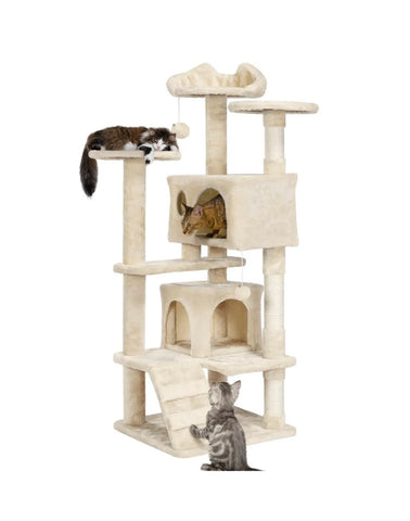 Image of Cat Tree Cat Tower Cat Condo with Scratching Posts, Ladder for Cats Kitten