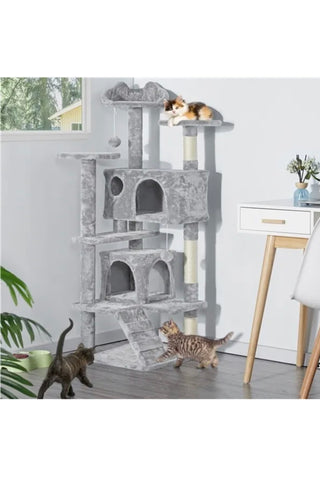 Image of Cat Tree Cat Tower Cat Condo with Scratching Posts, Ladder for Cats Kitten