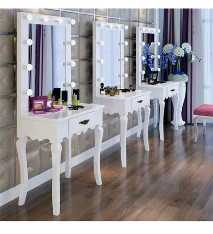 Image of Beautiful Hollywood Mirror Dressing Table Vanity Makeup Hair Salon