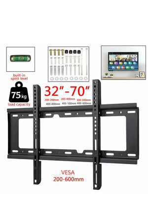 Slim TV Wall Bracket Mount For 32 36 40 42 48 50 55 60 65 70 Inch Plasma LED LCD