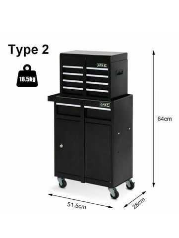Image of PORTABLE LARGE TOOL CHEST TOP CABINET TOP BOX AND GARAGE STORAGE ROLL CABINET