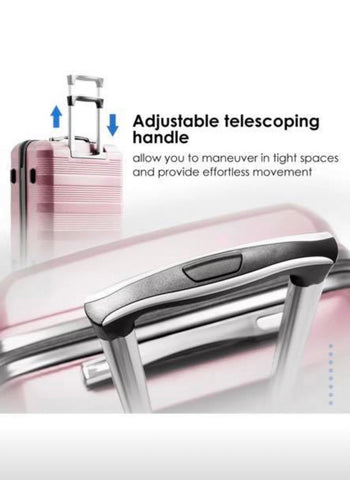 Image of Rose Gold Hard Suitcase Luggage Set of 3 Trolley Case