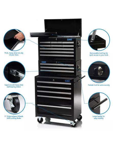 HEAVY DUTY PROFESSIONAL 17 DRAWER TOOL CHEST, MIDDLE & CABINET – Deal ...