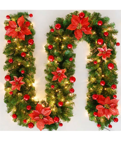 Image of Brand New 2.7m/9ft Luxurious Christmas Garland xmas Decoration LED Light up Various Colours