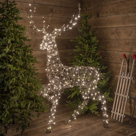Image of 1.9m Wicker Reindeer LED Light Figure - Warm White