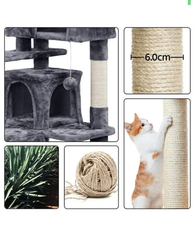 Image of Cat Tree Cat Tower Cat Condo with Scratching Posts, Ladder for Cats Kitten