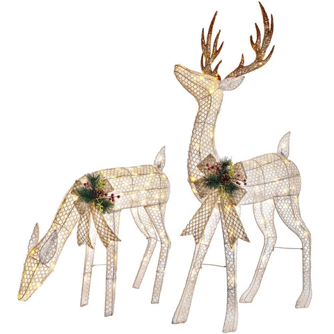 Image of Christmas Luxury LED Reindeer Family Decoration, 160 Warm White LED Lights, 3D