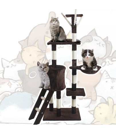 Image of Deluxe Scratching Scratch Post Kitten Cat Climbing Frame