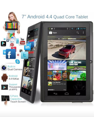 Image of 7 Inch Android Tablet 8GB Quad Core 4.4 Dual Camera Bluetooth Wifi