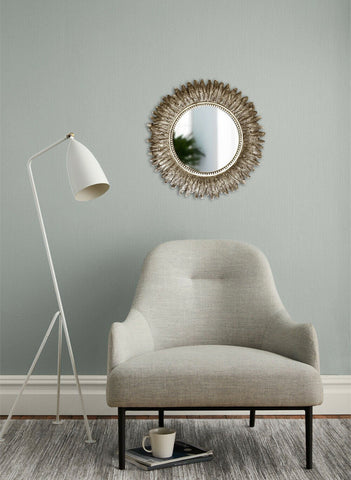 Image of 40cm Round Feather Wall Mirror Gold