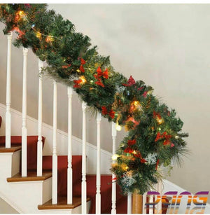 Large Luxury Xmas LED  Lit Garland Decorated Christmas Decor 9FT