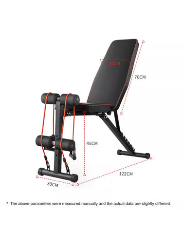 Image of Foldable Weight Bench Press With Free Resistant Bands