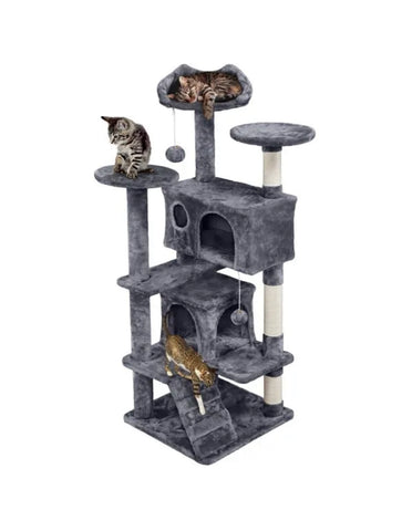 Image of Cat Tree Cat Tower Cat Condo with Scratching Posts, Ladder for Cats Kitten