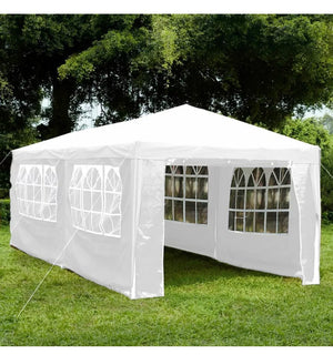 3X6M WITH 6 SIDES MARQUEE GAZEBO TENT GARDEN PARTY WATERPROOF CANOPY SHELTER WINDBARS