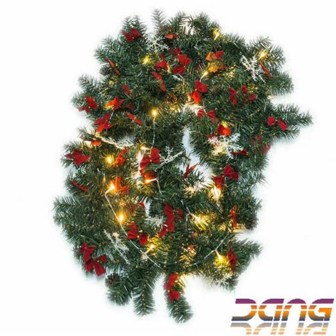 Image of Large Luxury Xmas LED  Lit Garland Decorated Christmas Decor 9FT