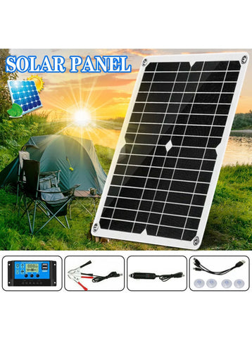 Image of 30W Solar Panel Kit 12V/24V Battery Charger MPPT Controller Camper Car Van Boat