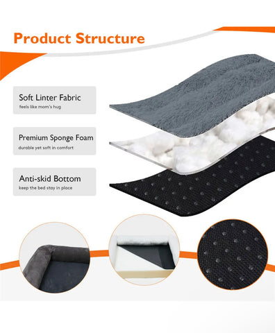 Image of Orthopedic Dog Bed Sofa Waterproof Removable Cover Plush Mat