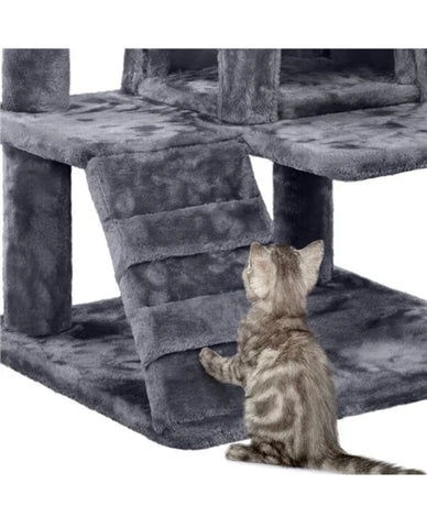 Image of Cat Tree Cat Tower Cat Condo with Scratching Posts, Ladder for Cats Kitten