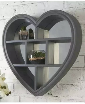 Beautiful Heart Mirror Shelf Grey or White