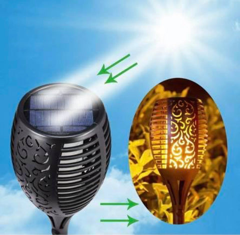 Image of Brand New Solar Garden Lights waterproof LED flickering flames torch landscape