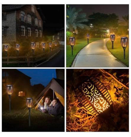 Image of Brand New Solar Garden Lights waterproof LED flickering flames torch landscape