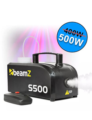 BEAMZ REMOTE SMOKE MIST FOG EFFECT MACHINE DISCO PARTY DJ STAGE 500W FREE FLUID